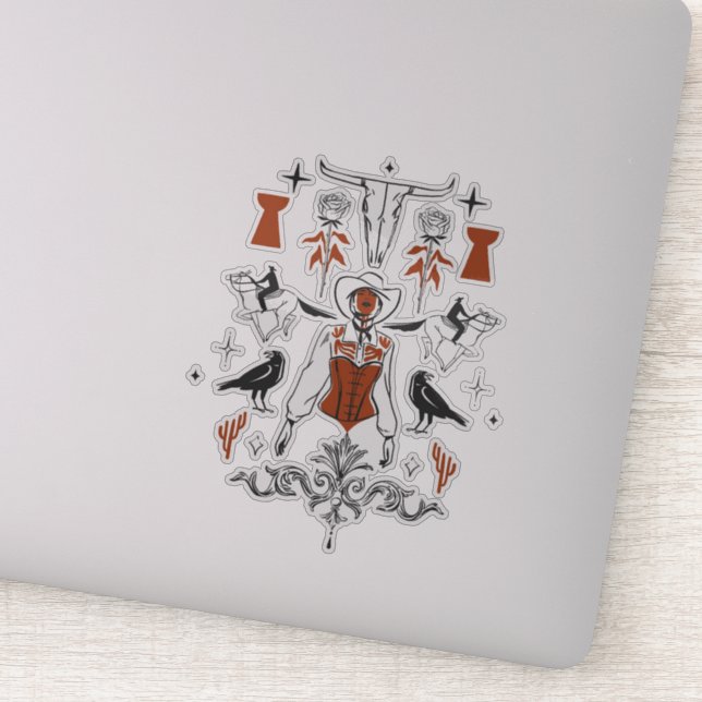 Sticker L'art contemporain bohème sauvage ouest. (Détail)