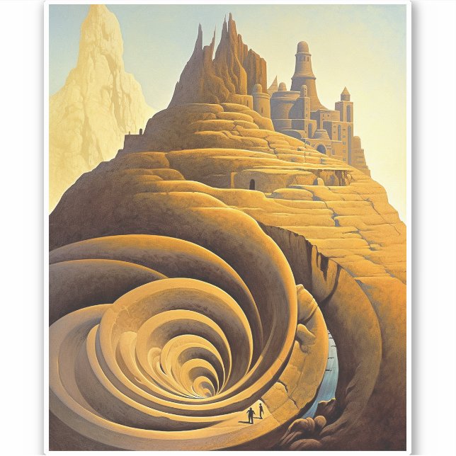 Sticker L'art Imaginaire de Surreal Mountain City (Devant)