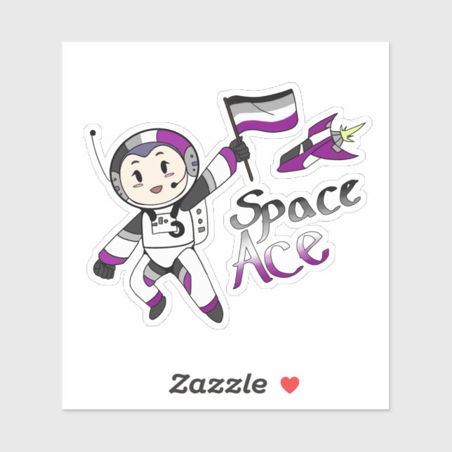Sticker L'as dans l'espace (Fierté sexuelle) (Feuille)