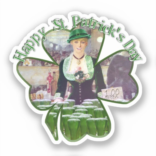 Sticker Lass Barman St. Patrick's Day (Recto)