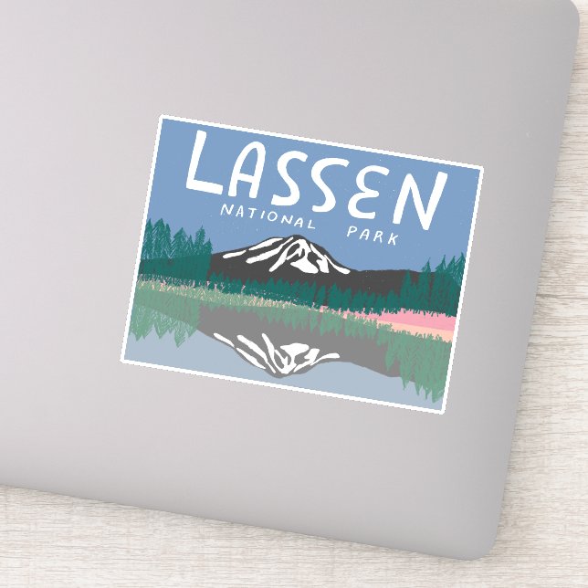 Sticker Lassen National Park Mountain Volcano Californie (Détail)