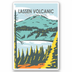 Sticker Lassen Volcanic National Park Californie Vintage