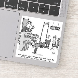Sticker Late Library Book. Pénalité sévère pour les retour