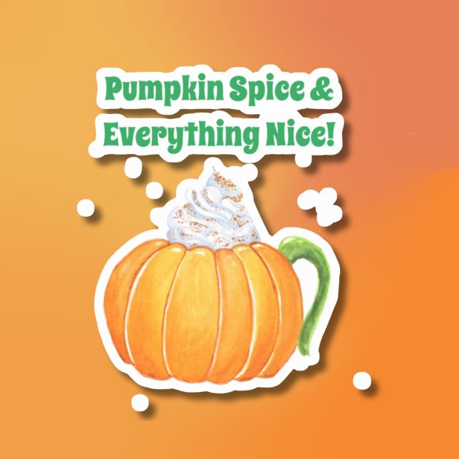 Sticker Latte au Pumpkin Spice aquarelle  (Créateur téléchargé)