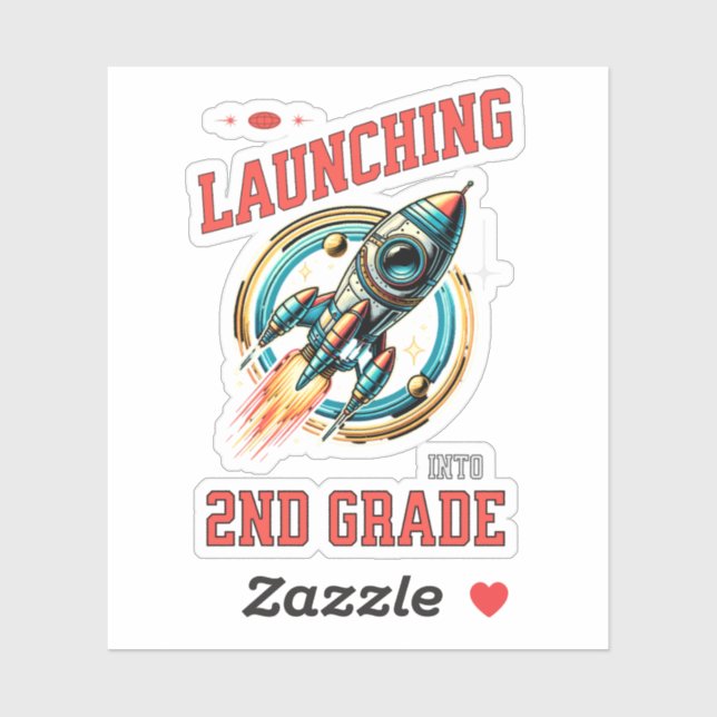 Sticker Launching into 2nd Grade -Back to School  (Feuille)