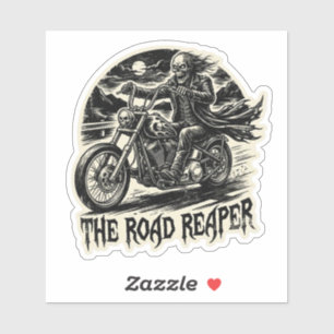 Sticker L'autocollant de motard squelette faucheur de rout