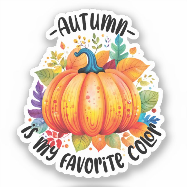 Sticker L'automne est ma couleur préférée (Recto)