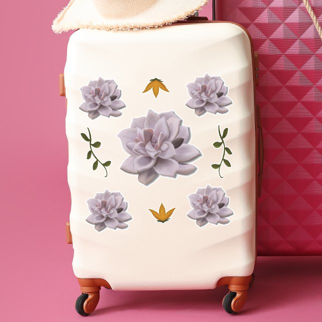 Sticker Lavande souple Echeveria succulent tiré à la main (Créateur téléchargé)