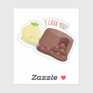 Sticker Lave fondue du gâteau I de chocolat mignon vous