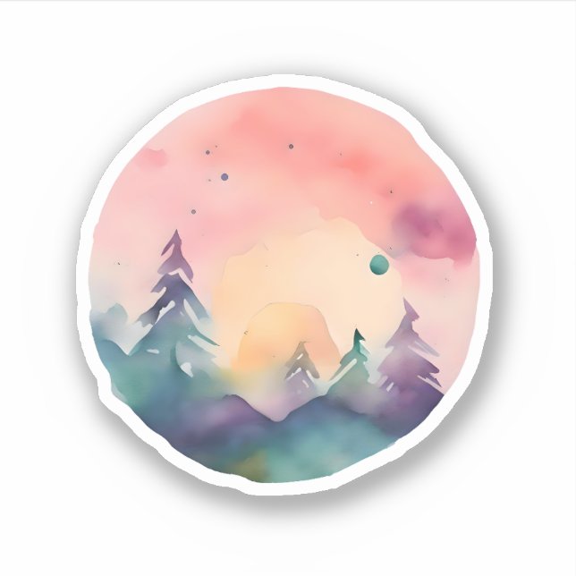 Sticker L'avènement de l'aube : éveil alpin (Devant)