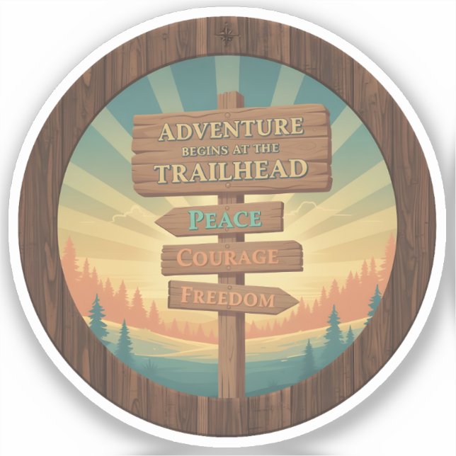 Sticker L'aventure commence au départ du sentier (Recto)