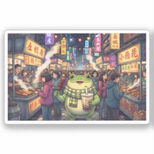 Sticker L'aventure gastronomique de Zochi au marché noctur