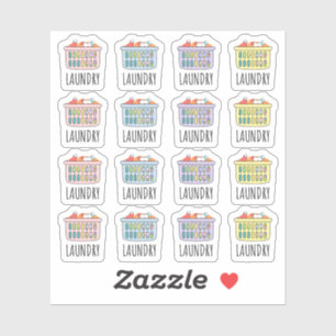 Sticker Laverie Jour Lessive Panier Nettoyage des tâches P