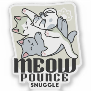 Sticker Laze Furr Days - Cute Lazy Cats Design