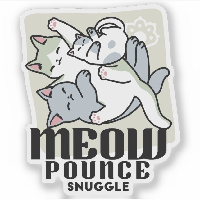 Sticker Laze Furr Days - Cute Lazy Cats Design (Devant)