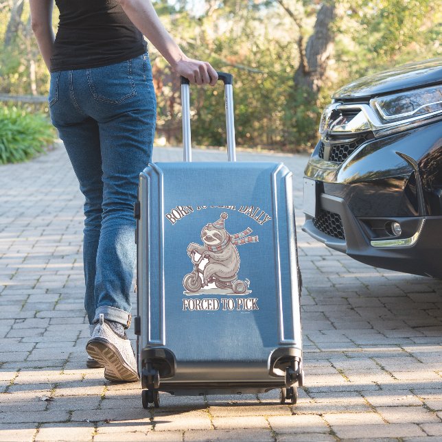 Sticker Lazy Sloth Retro Bike Cartoon (Valise Insitu)