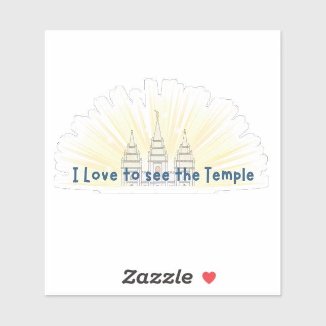 Sticker LDS I Love to See the Temple Primaire, Jeunesse, C (Feuille)