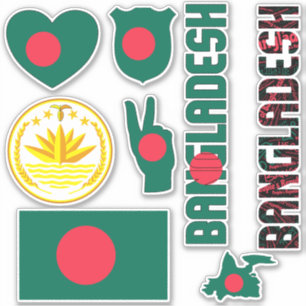 Sticker Le Bangladesh Extraordinaire forme les symboles na