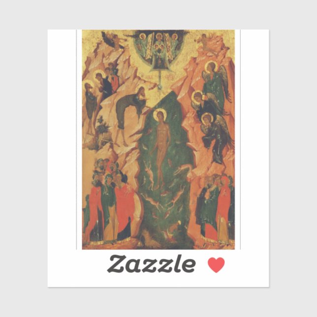 Sticker Le baptême du Christ icône byzantine (Feuille)