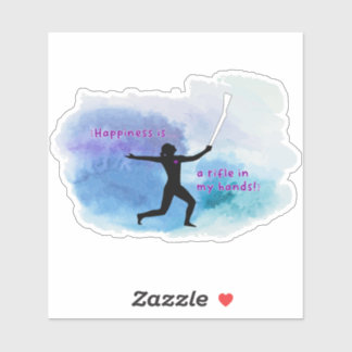 Sticker Le bonheur est... Aquarelle de fusil