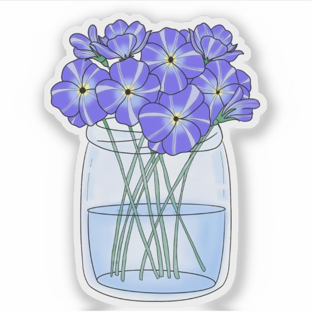 Sticker Le cadeau de Xaden - Violettes dans un pot - Quatr (Devant)