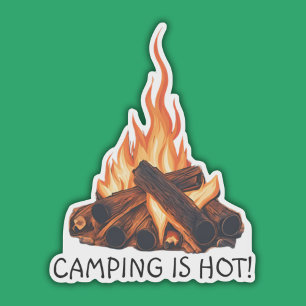Sticker Le Camping Est Chaud ! Résiste à l'eau