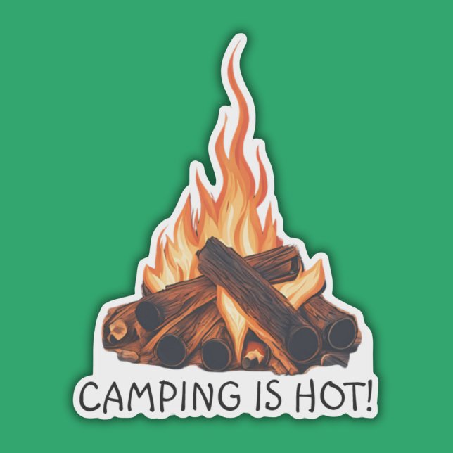 Sticker Le Camping Est Chaud ! Résiste à l'eau (Créateur téléchargé)