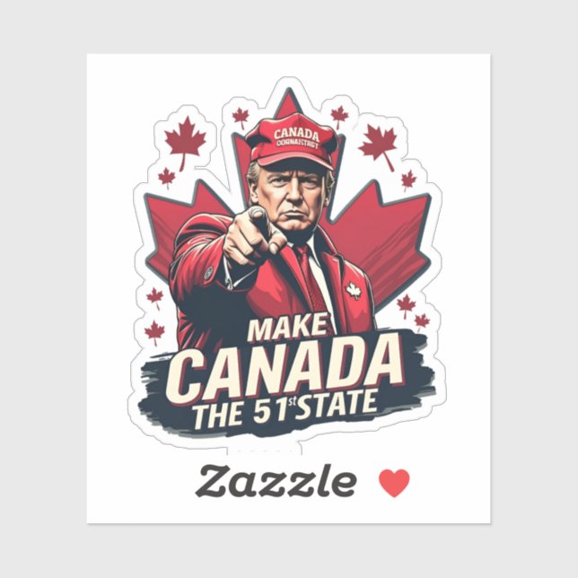 Sticker Le Canada le 51e État Trump Canadien (Feuille)