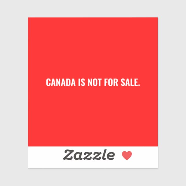 Sticker Le Canada n'est pas à vendre typographie minimalis (Feuille)