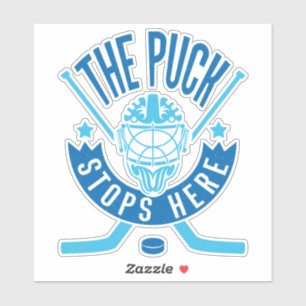 Sticker Le Canard Arrête Ici Le Goalie De Hockey