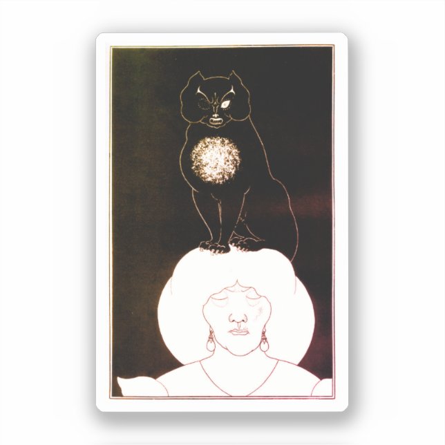 Sticker Le chat noir, Aubrey Beardsley (Recto)