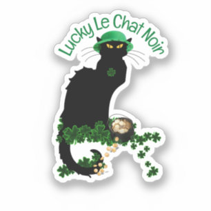Sticker Le Chat Noir Fête de la Saint-Patrick