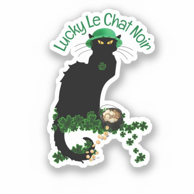 Sticker Le Chat Noir Fête de la Saint-Patrick (Recto)