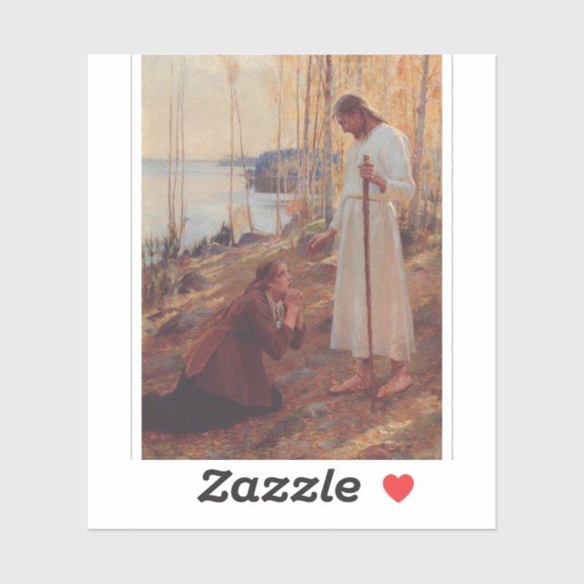 Sticker Le Christ et Marie-Madeleine par Albert Edelf (Feuille)