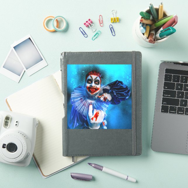 Sticker Le clown de SlipperyJoe Happy Halloween rouge b (Couverture iPad)