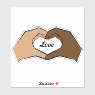 Sticker Le coeur remet l'amour interracial