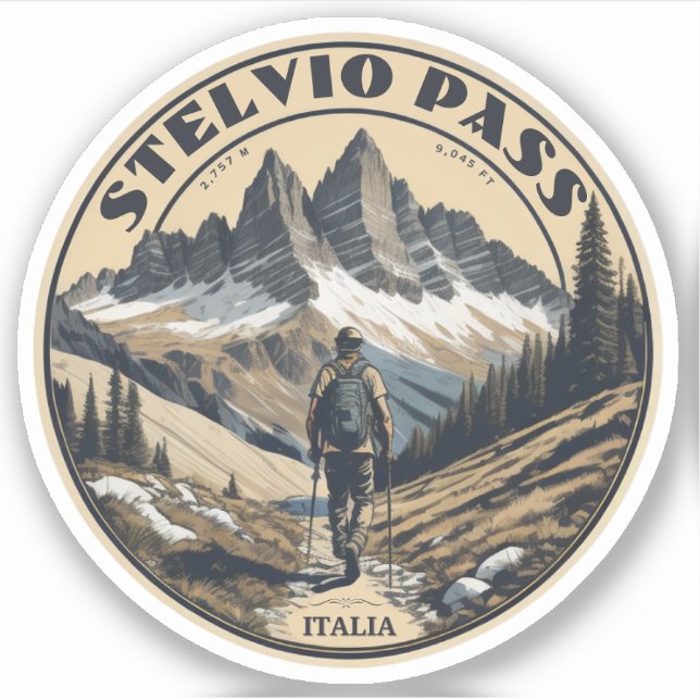 Sticker Le col du Stelvio Italie  Suisse  (Devant)