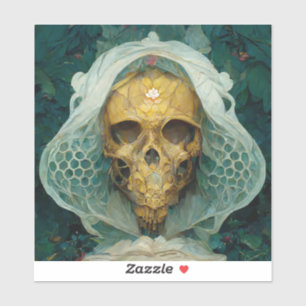 Sticker Le crâne d'abeille de drone Imaginaire Sci-Fi