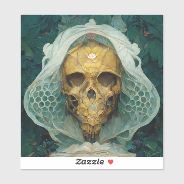 Sticker Le crâne d'abeille de drone Imaginaire Sci-Fi (Feuille)