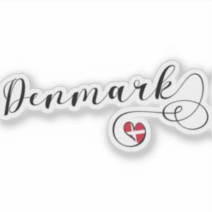 Sticker Le Danemark, drapeau danois au coeur