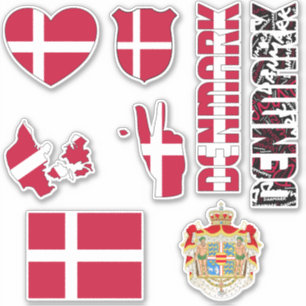 Sticker Le Danemark Extraordinaire forme des symboles nati