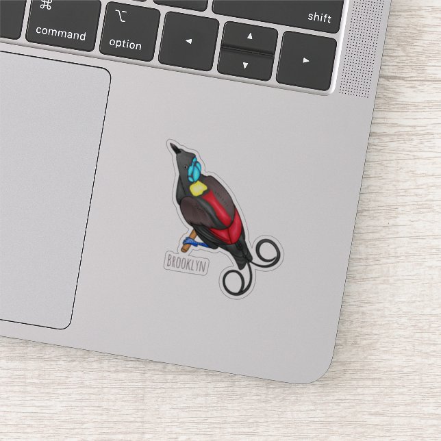 Sticker Le dessin animé oiseau de paradis de Wilson (Détail)