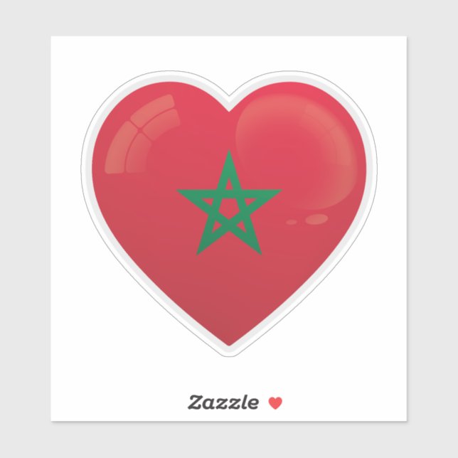 Sticker Le drapeau d'amour du Maroc (Feuille)