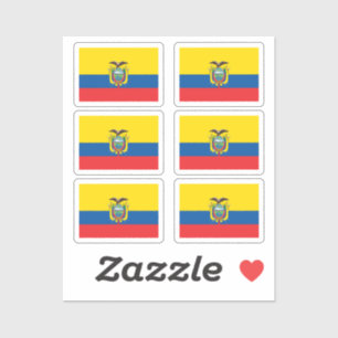 Sticker Le drapeau de Equateur Collection pack de 6