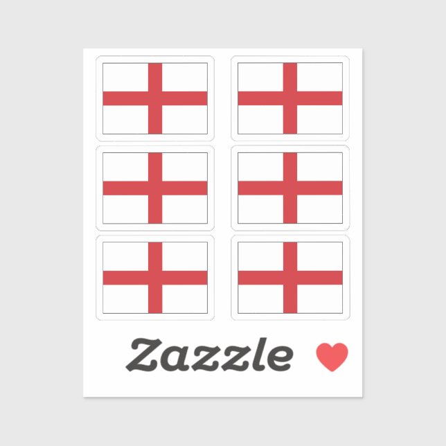 Sticker Le drapeau de la Collection Angleterre pack de 6 (Feuille)