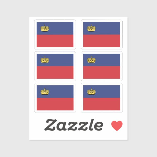 Sticker Le drapeau de la collection Liechtenstein pack de  (Feuille)