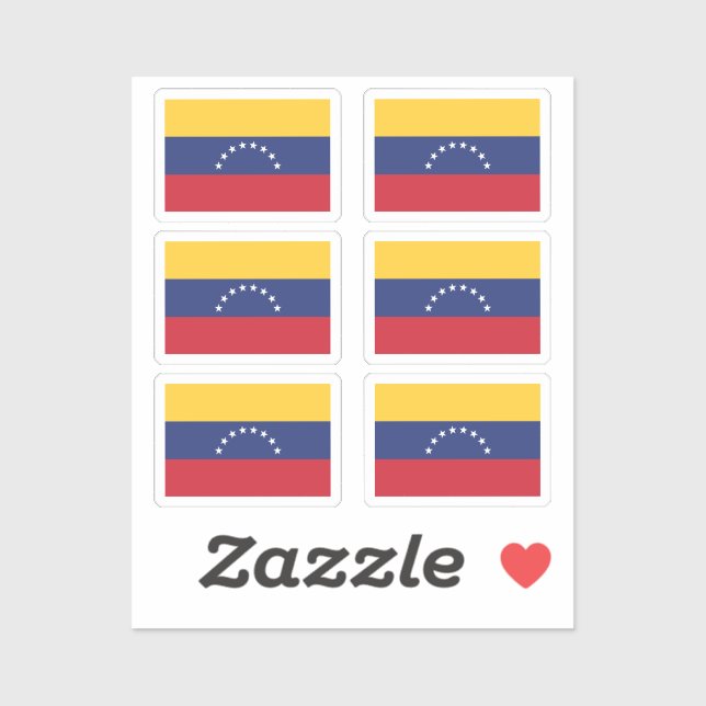Sticker Le drapeau de la Collection Venezuela pack de 6 (Feuille)