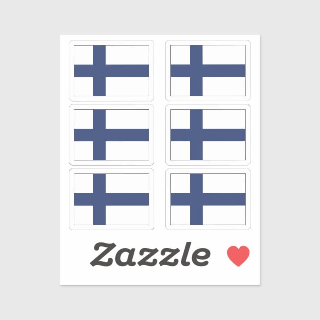 Sticker Le drapeau de la Finlande pack de 6 (Feuille)