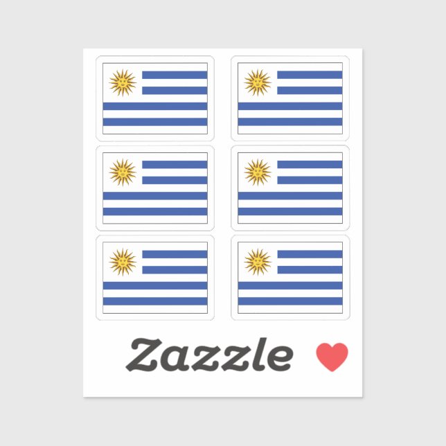 Sticker Le drapeau de l'Uruguay Collection pack de 6 (Feuille)