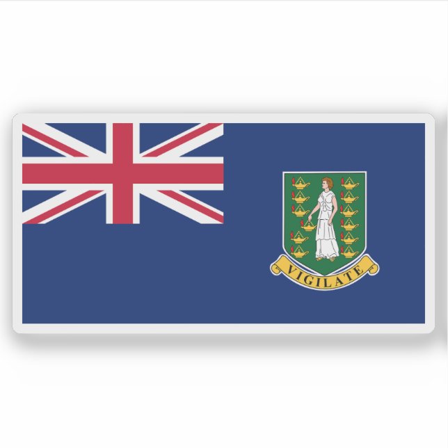 Sticker Le drapeau des îles Vierges britanniques, Territoi (Devant)